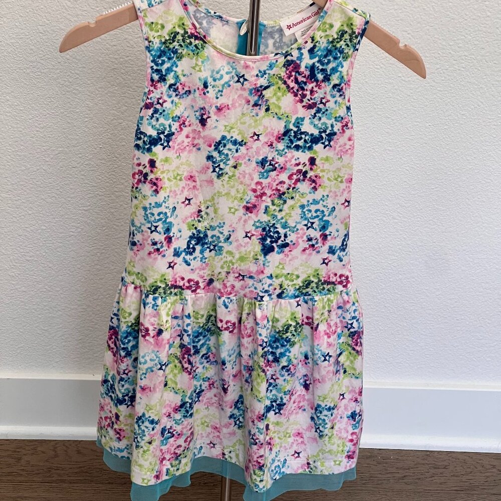 American Girl Watercolor Drop Waist Dress - EUC - Size 10